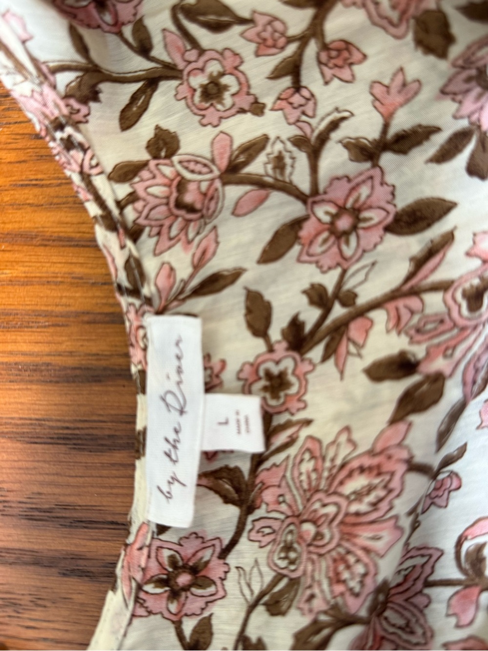 Floral V-Neck Maxi Dress in Cream and Dusty Rose - Picture 3 of 3